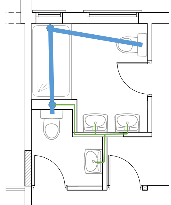 En Suite Waste Plan View
