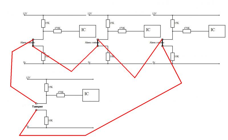 Example of how not to wire alarm zones