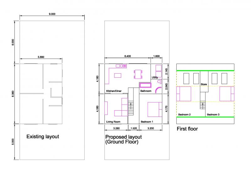 Existing & proposed floor plans