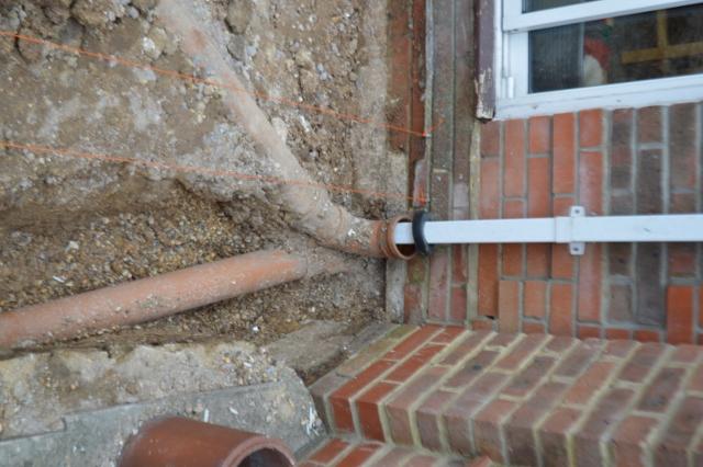 Exiting existing house foundations.