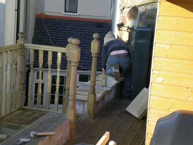 finally got put copin's on retaining wall...