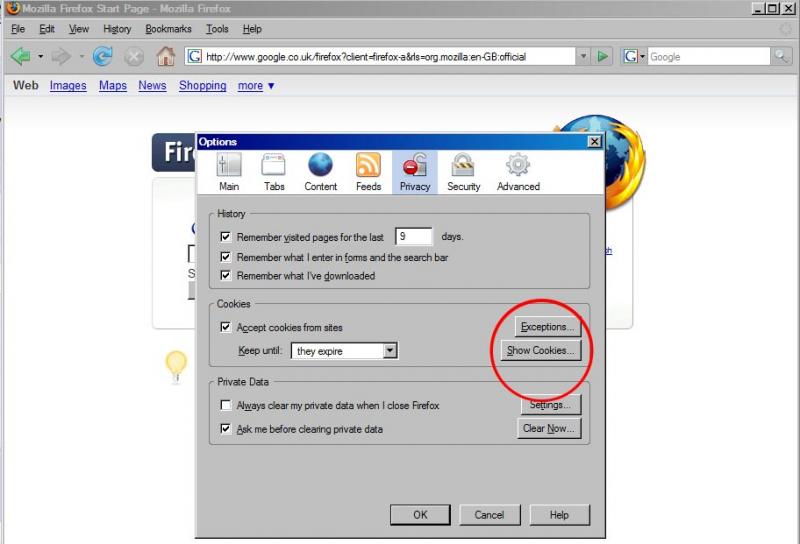 Firefox Cookies - Step 2