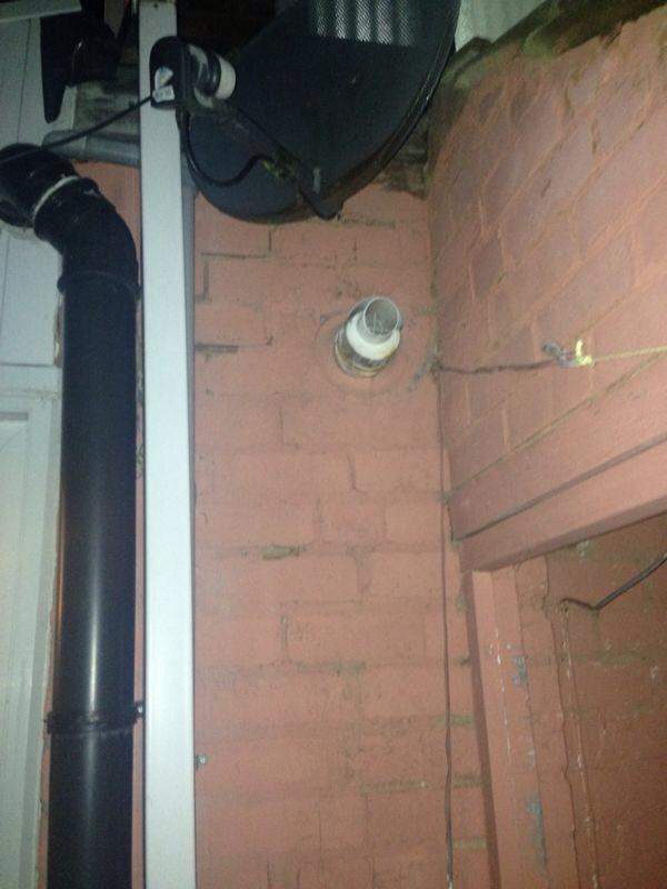 Flue 100mm from corner