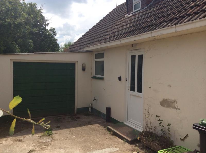 Front left side of house - front door