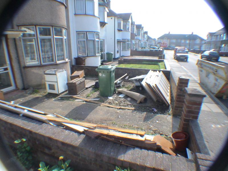 Front of house, few days in