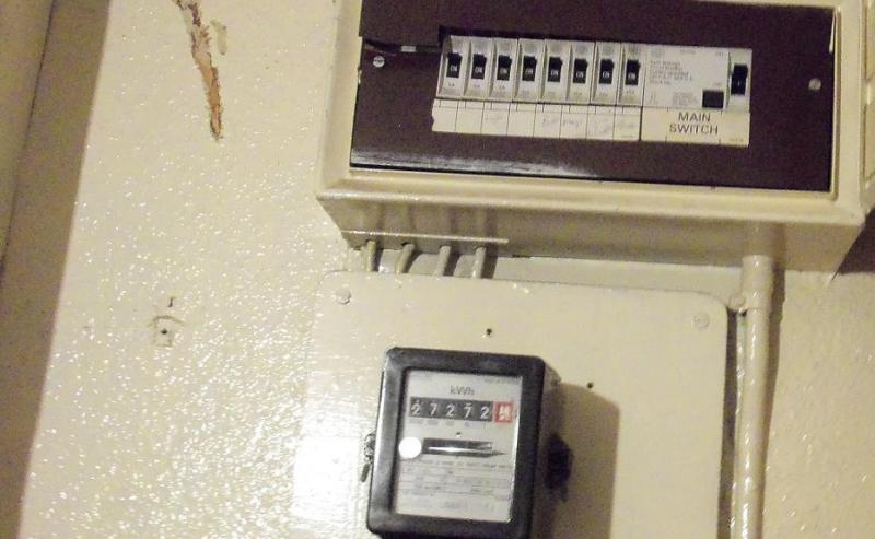 Fuse box and meter