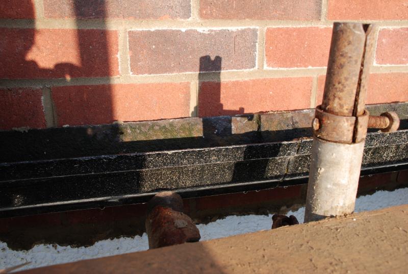 gutter in front of stack