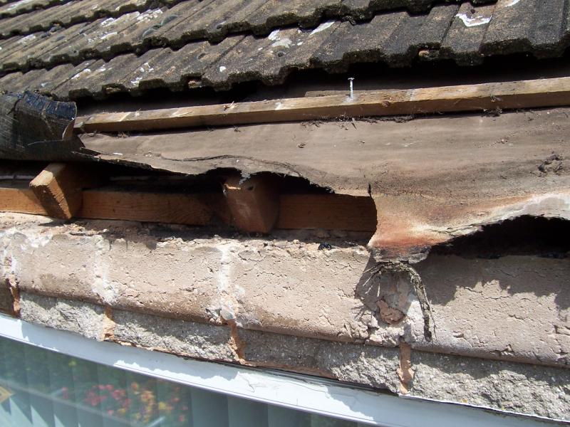 Guttering chopped off