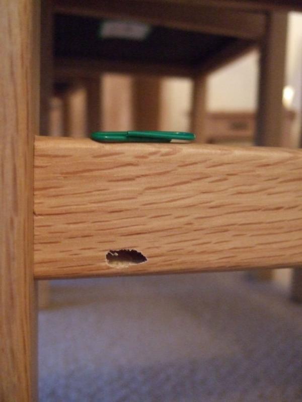 hole in chair