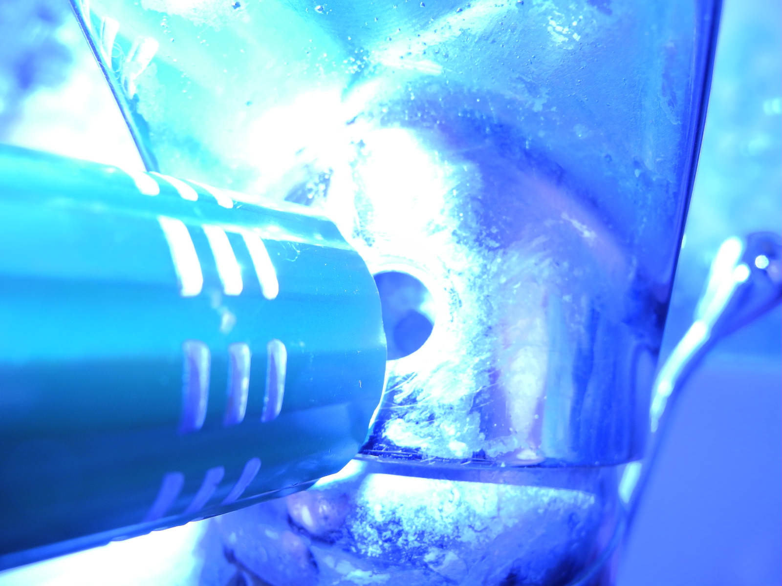 Hole in tap, showing (hopefully) removed screw