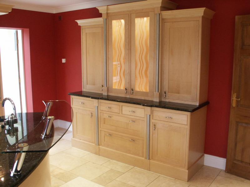 Inset beaded frame maple dresser