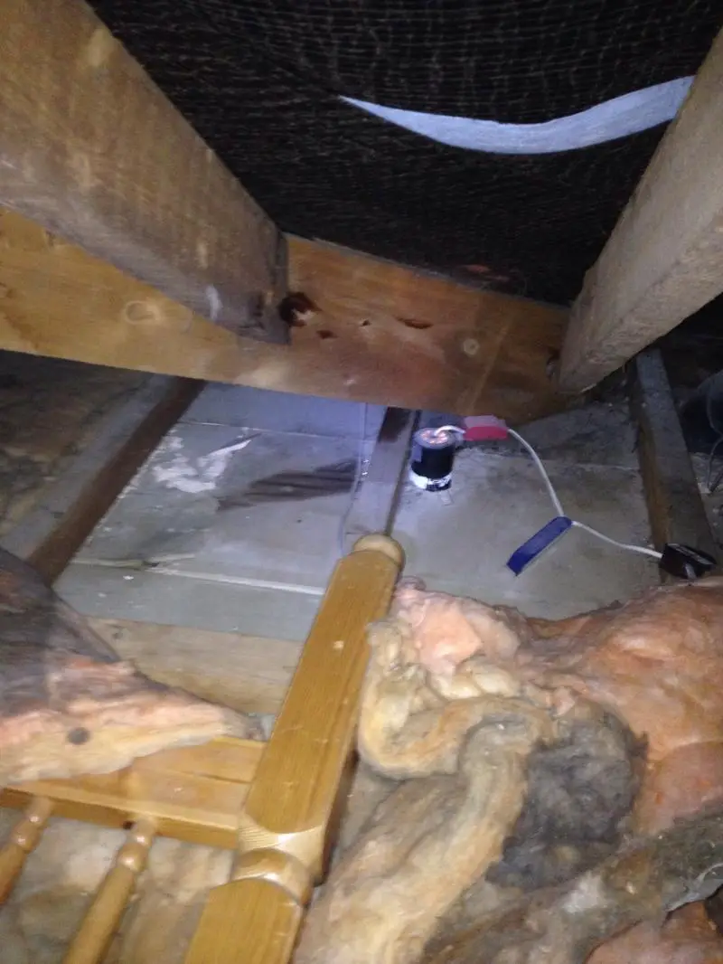 Inside attic first stage of rain