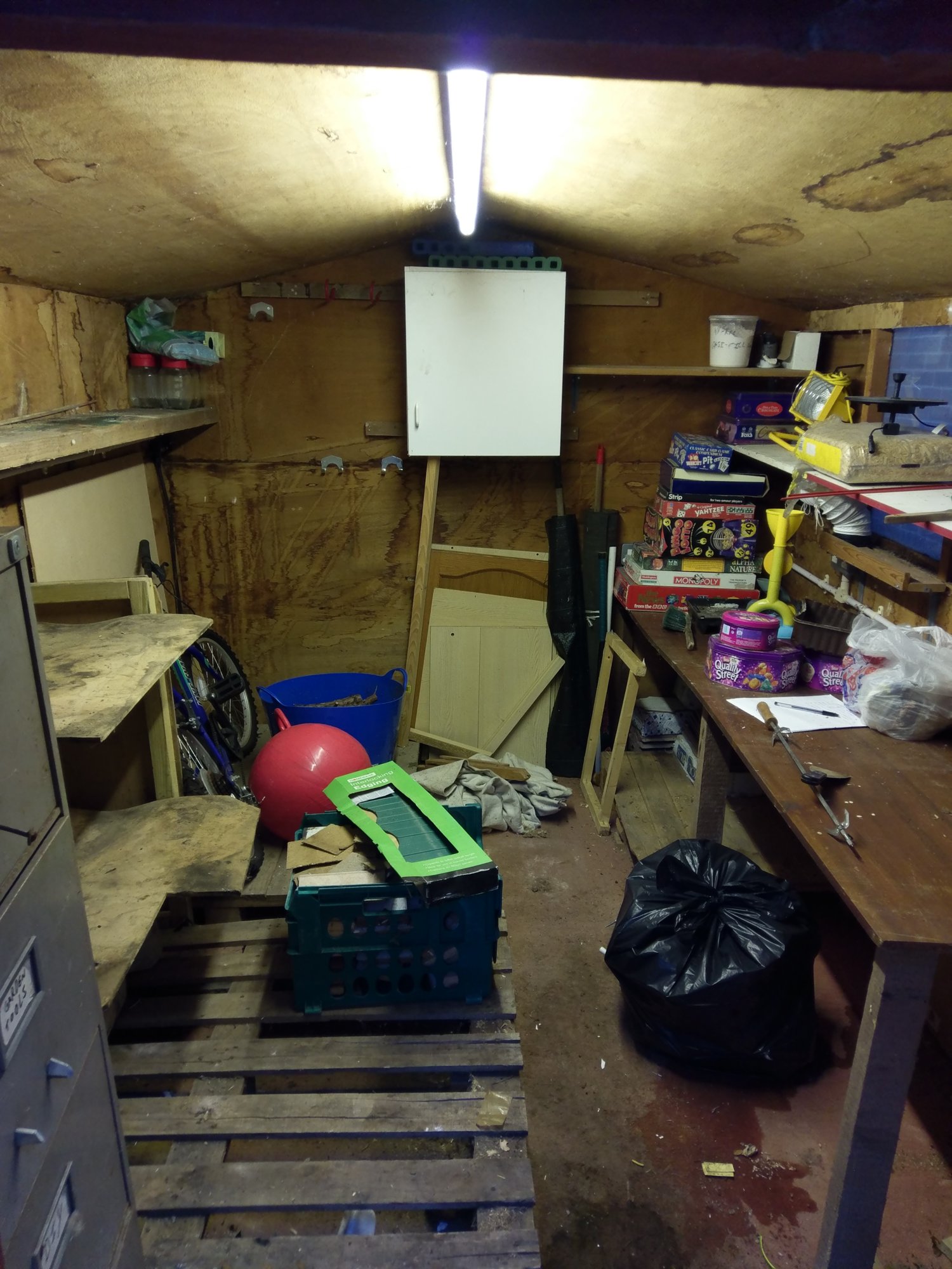 Inside of old shed