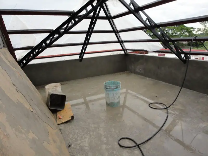 Inside one of the roof rooms