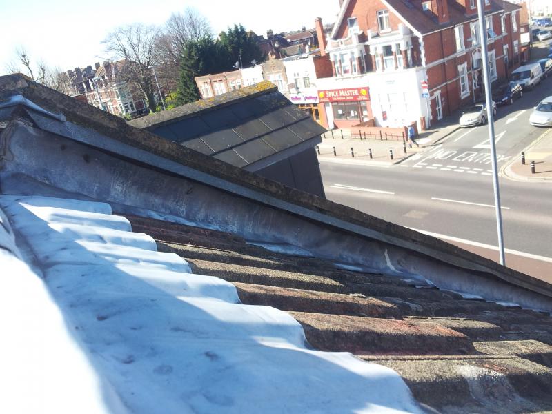 Lead flashing screwed on?