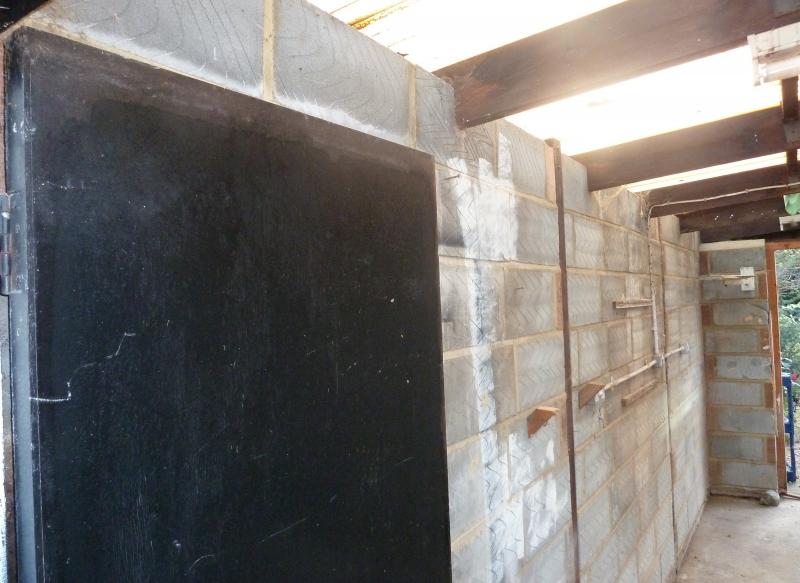 Long wall from back door