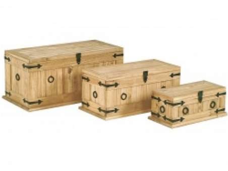 Mexican Corona Distressed Light Waxed Set Of 3 Tru