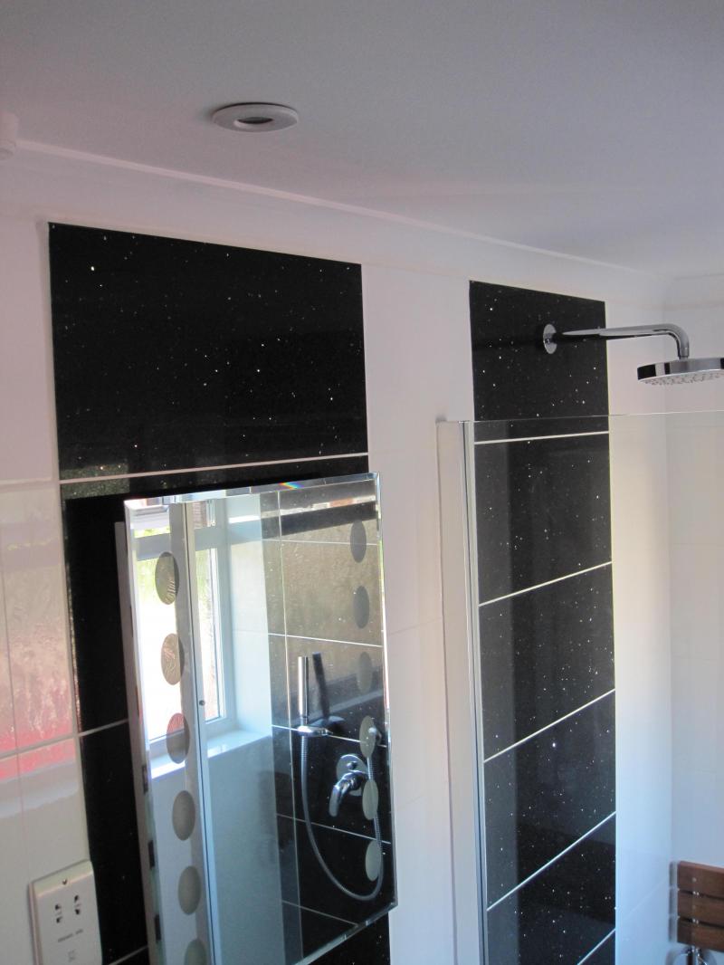 Mirror over sink & shower head