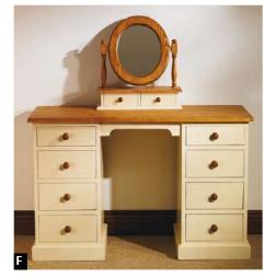 Mottisfont Painted Double Pedestal Desk/Dressing T