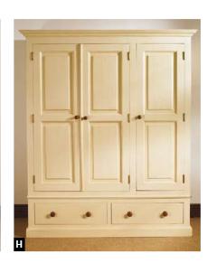 Mottisfont Painted Triple Wardrobe