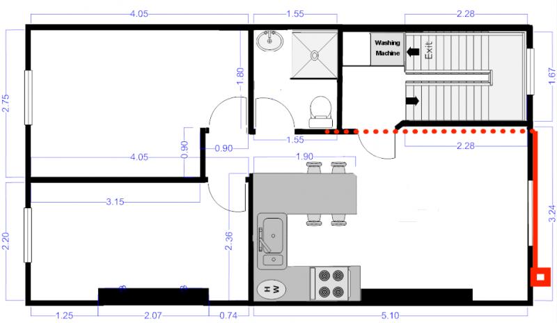 New Layout - Shorter Waste Pipe