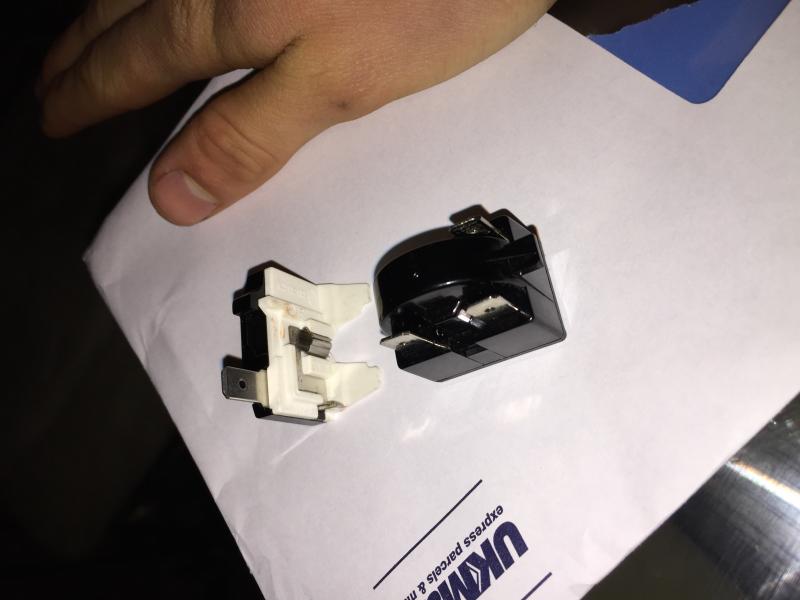 Overload (white) and Start relay (black)