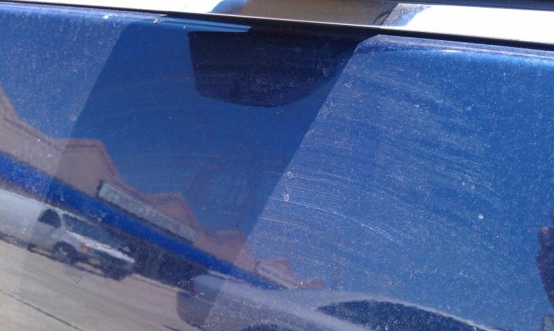 overspray and scratches