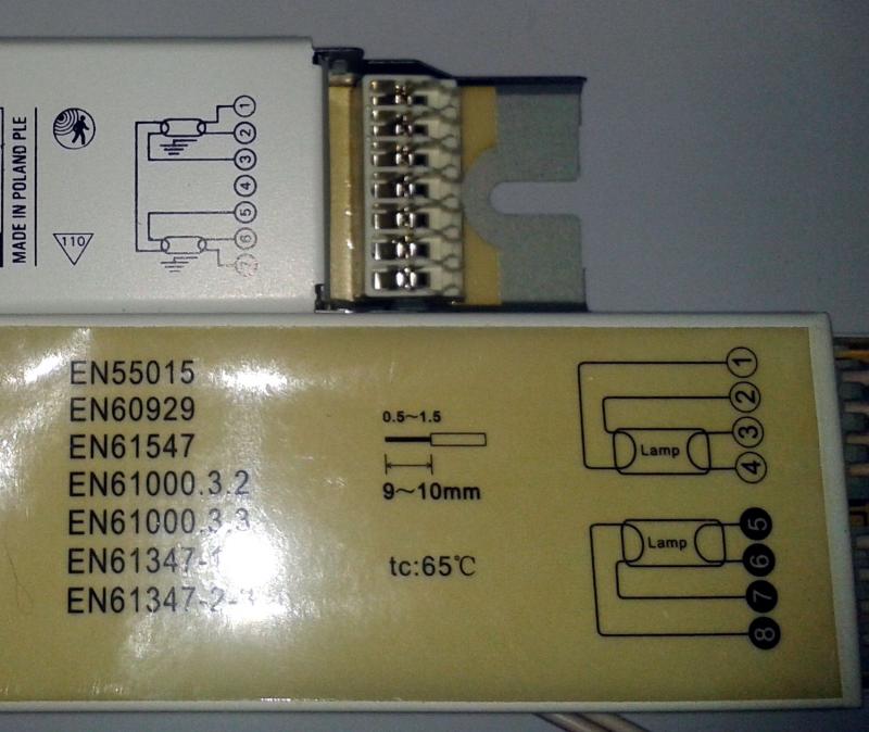 Photos of each ballast