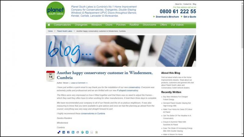 Planet South Lakes Customer Testimonial