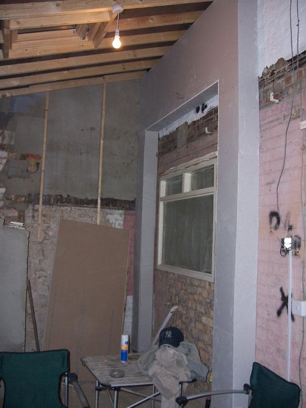 plaster board attached