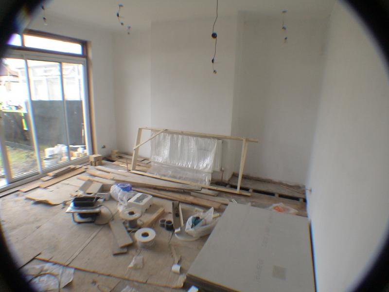 Preparing for fish tanks to go in