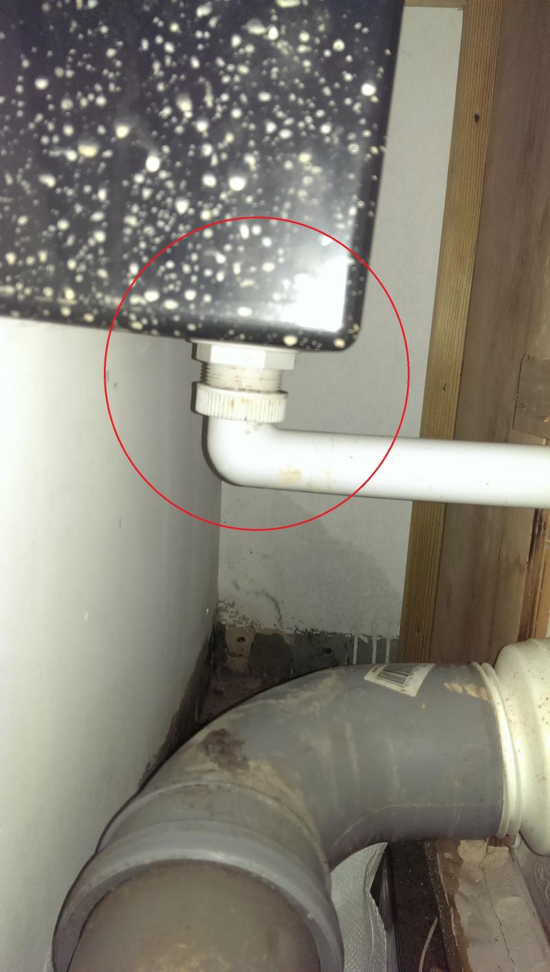 PVC joint with leak