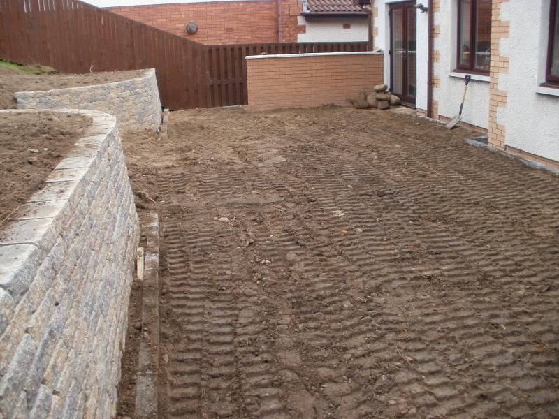 Raised area ready to lay patio