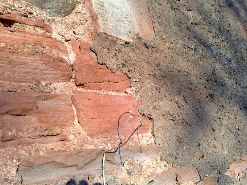 Rear rubble stone wall