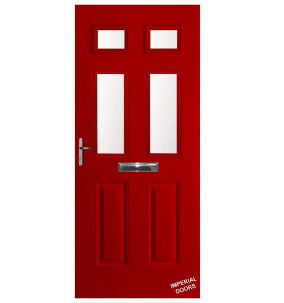 Red Picadilly Four Composite Door (Plain)