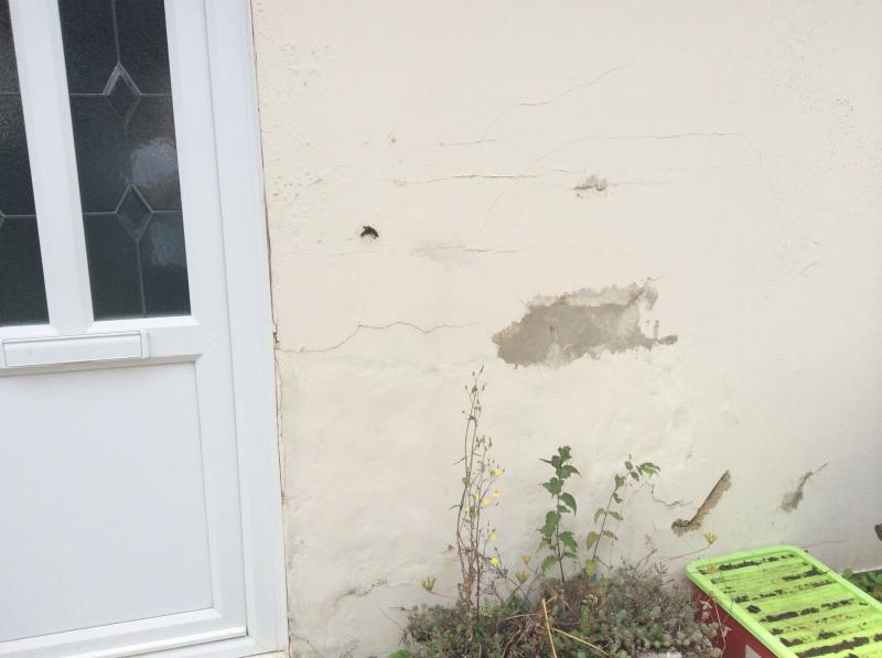 Right of front door close up