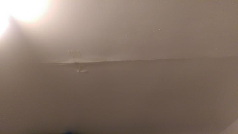 roof crack in the ceiling of the kitchen