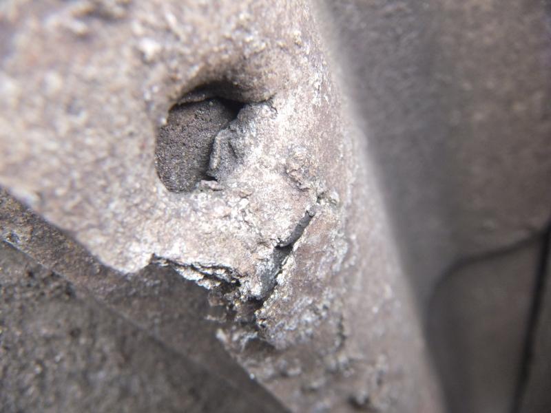 Roof sheet hole and damage