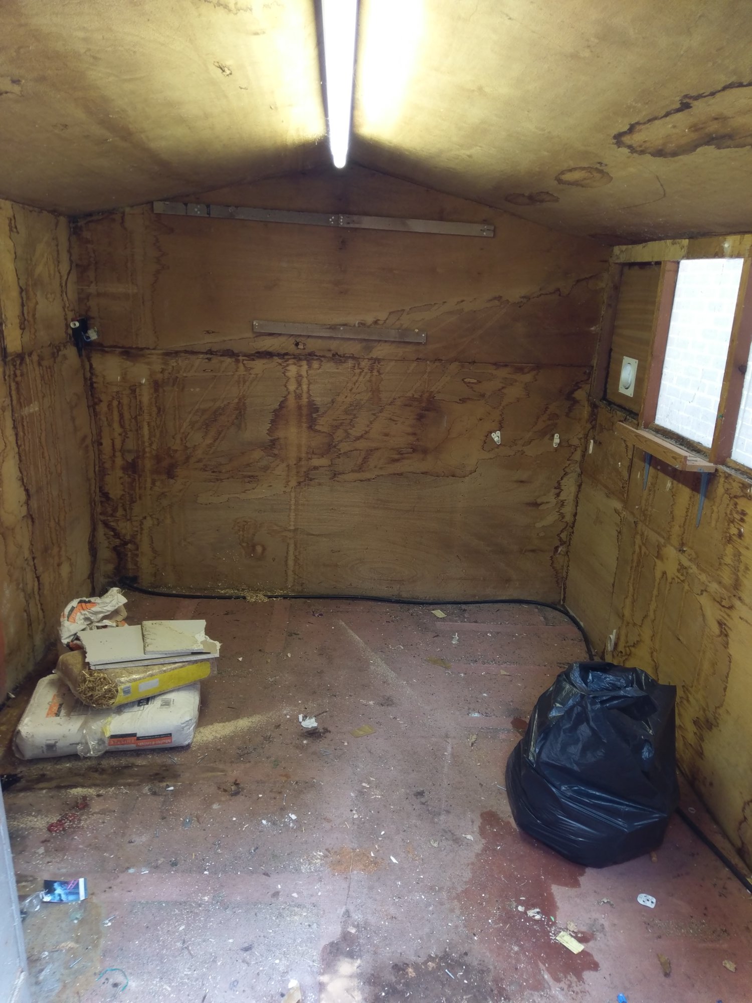 Shelving & electrics removed