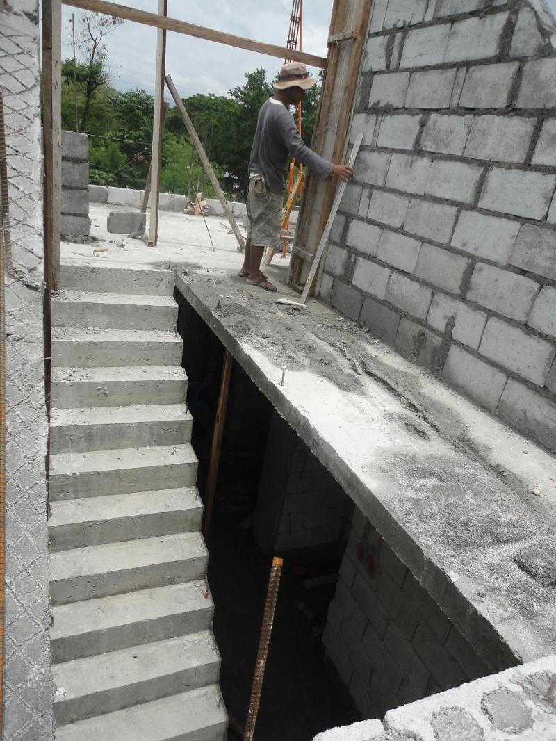 Stairs to roof garden.