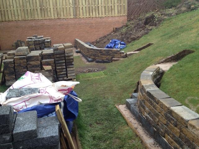 starting with the retaining wall