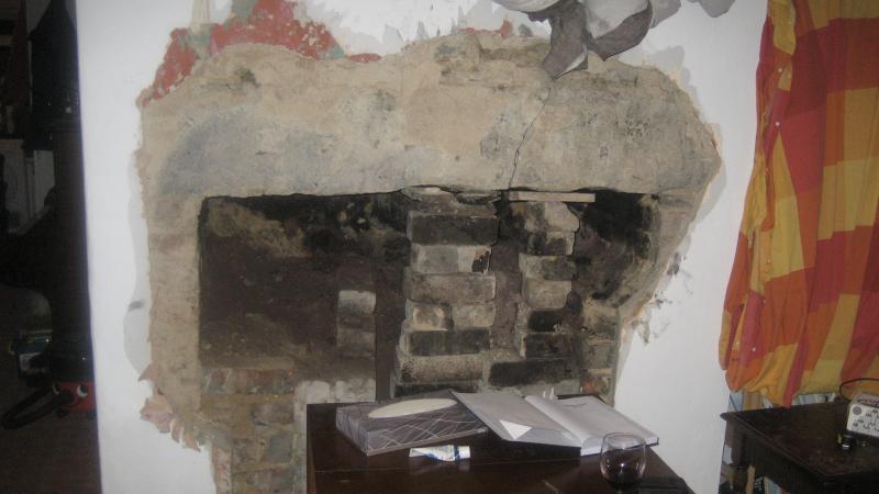 Stone lintel exposed