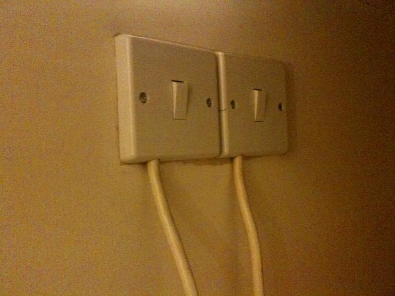Switches in the cupboard upstairs