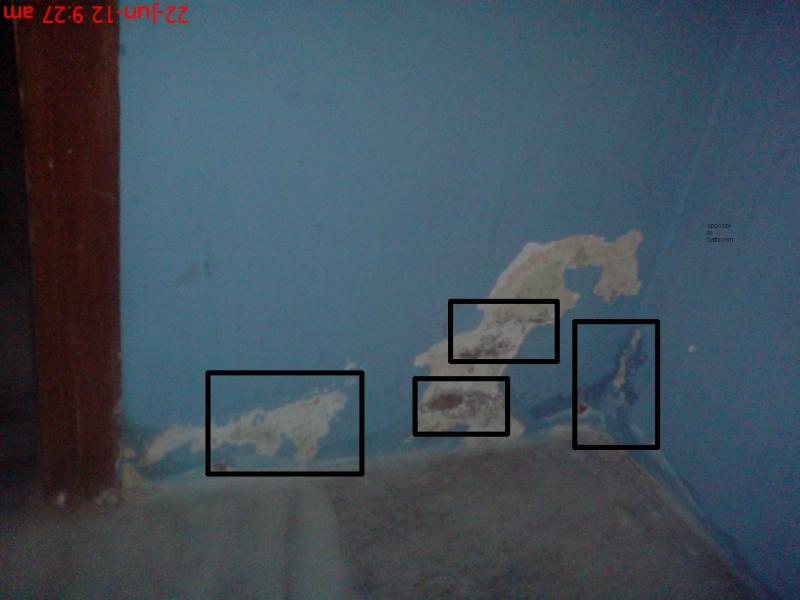 the opposite side to the switch