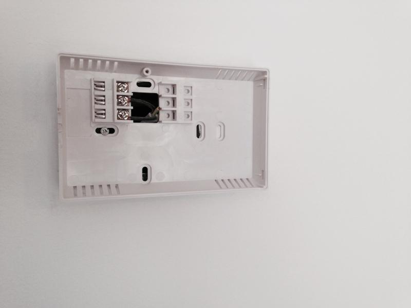 Thermostat unit wiring (located downstairs)