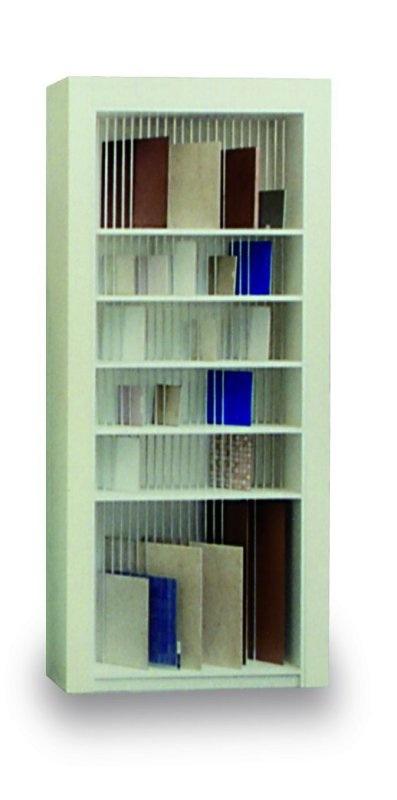 Tile shelving with metal rods
