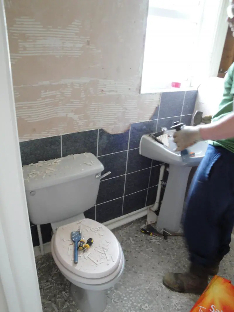 Tiles being removed