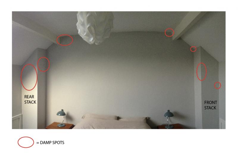 Top bedroom - damp spots