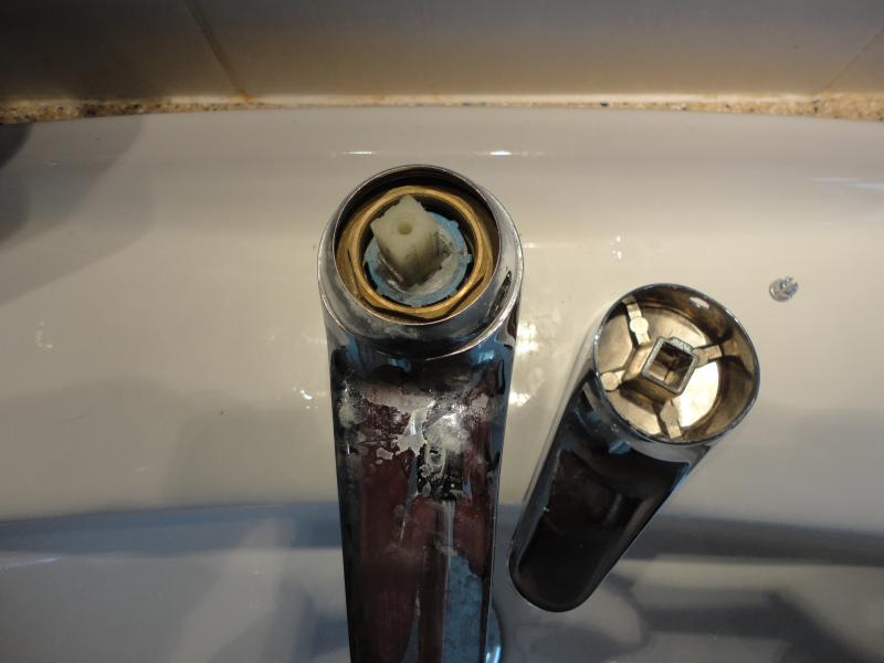 Top view of tap with handle off