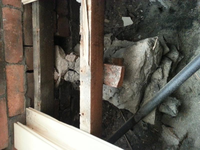 two little joists precariously sitting